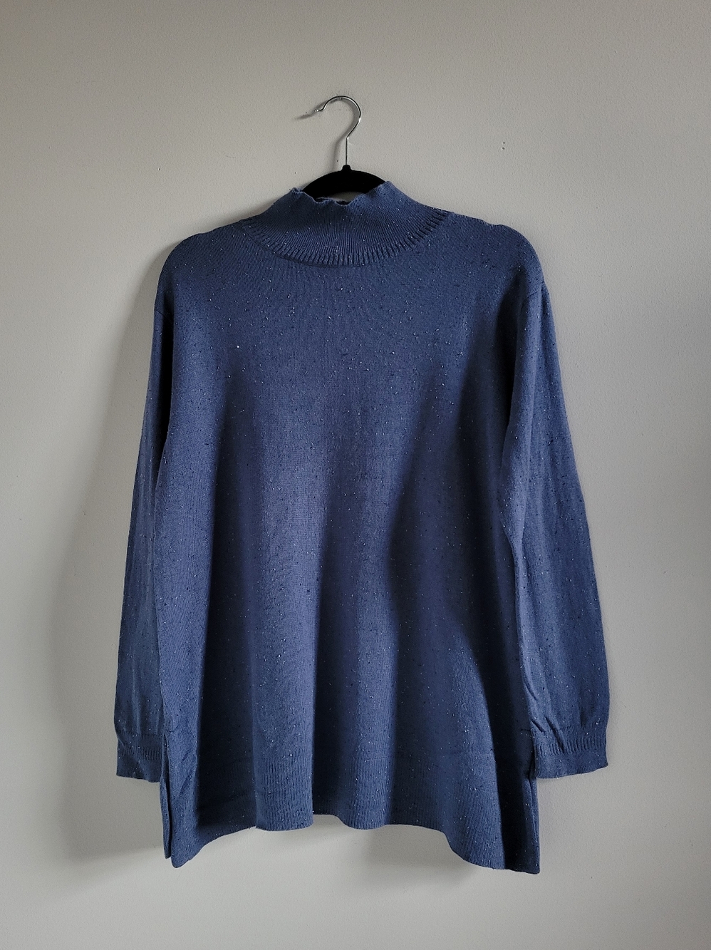 J. Jill Mock Neck Cotton Silk Blend Sweater Top Women Size Medium Petite
